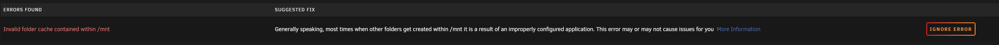 Invalid folder cache contained withing /mnt