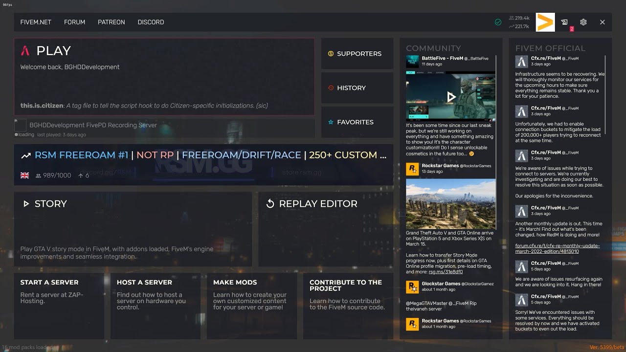 Fivem interface screenshot